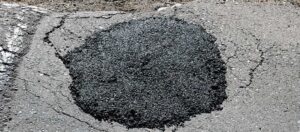 filled pothole